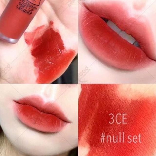 Son 3CE soft lip lacquer màu đỏ gạch (null set) | BigBuy360 - bigbuy360.vn