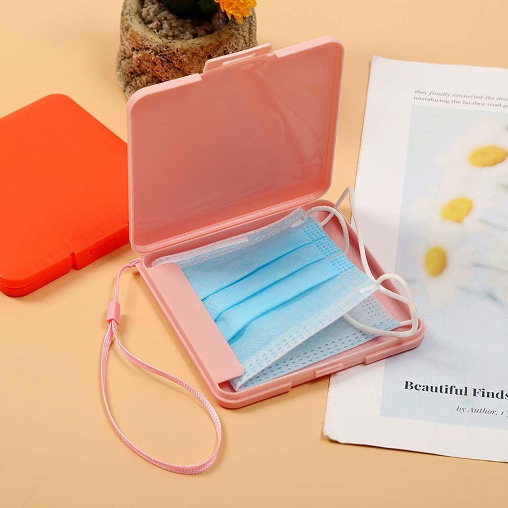 ANEMONE Hộp Đựng Khẩu Trang Bằng Nhựa Hình Vuông Màu Sắc Trơn Sử Dụng Một Lần Tiện Lợi