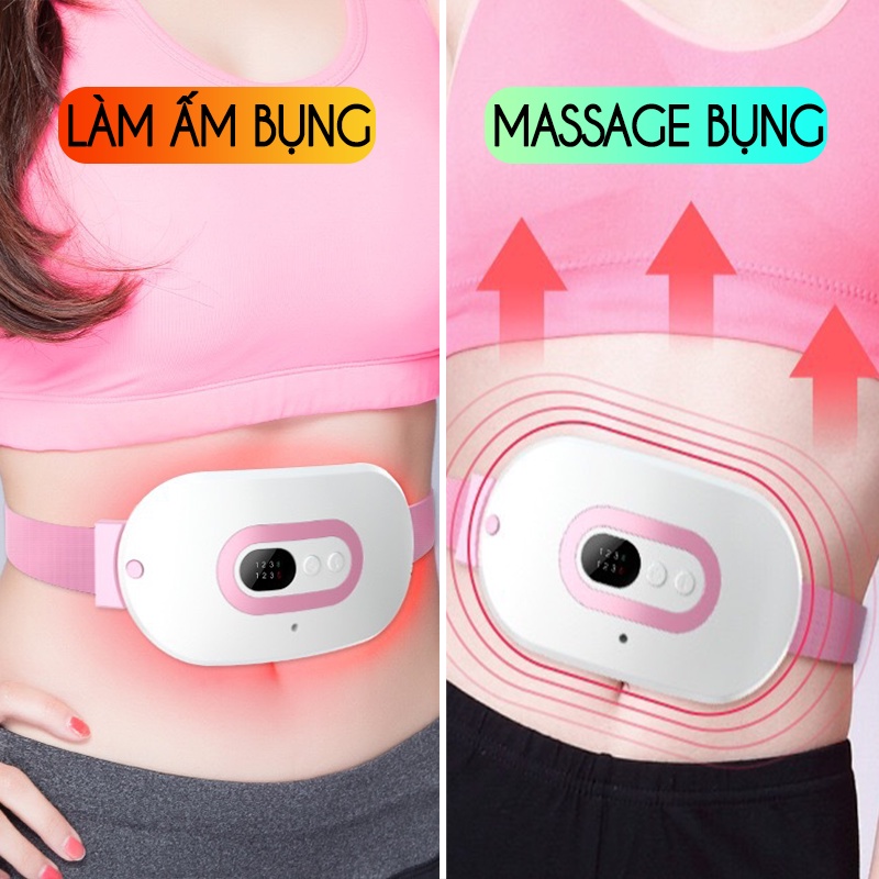 Máy Massage Làm Ấm Bụng Đai Đeo Giảm Đau Bụng Kinh Nguyệt, Làm Ấm Tử Cung Cho Phụ Nữ Đến Kì Bảo Hành [3 Tháng]