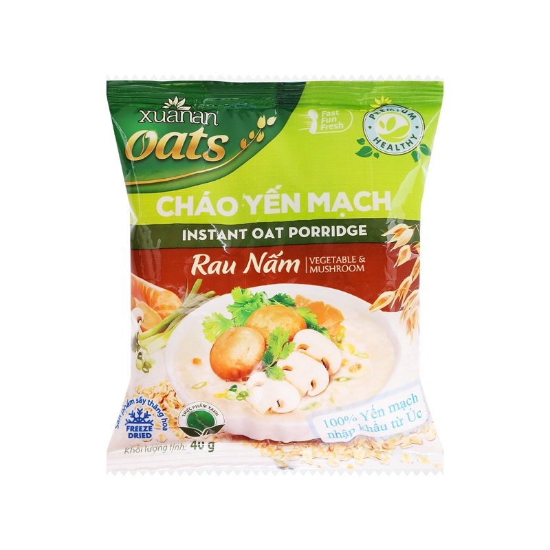 [ Mua nhiều hỗ trợ giảm giá] Cháo yến mạch Xuân An ăn liền gói 40g với 3 hương vị ( thịt bằm, thịt gà và rau nấm) | BigBuy360 - bigbuy360.vn