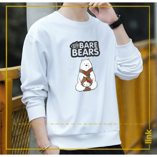 Áo nỉ tay dài thời trang Gấu nam nữ form dáng rộng unisex (Đen, Trắng)