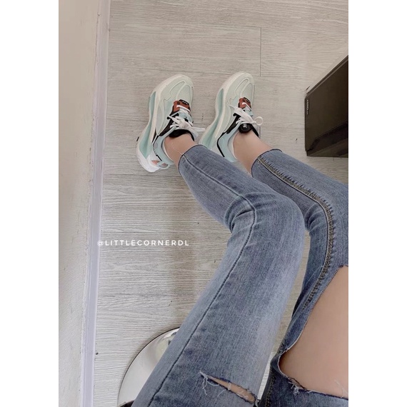 Quần Jean Skinny Lưng Cao Co Giãn Rách Xẻ Đùi QCCC