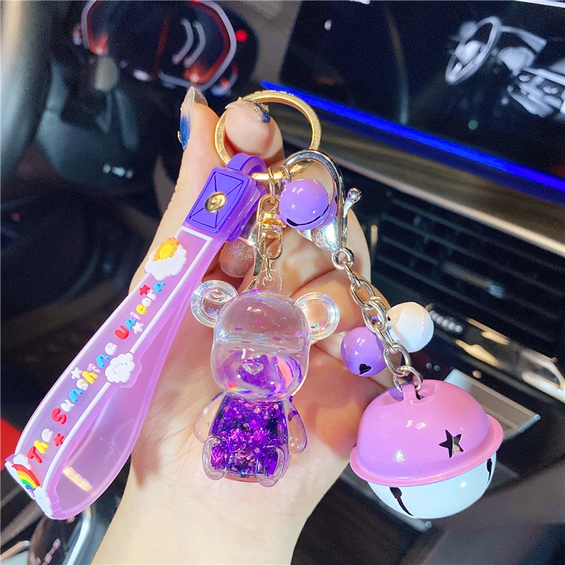 Móc Khóa Hình Bình Dầu Gấu Sáng Tạo Dễ Thương