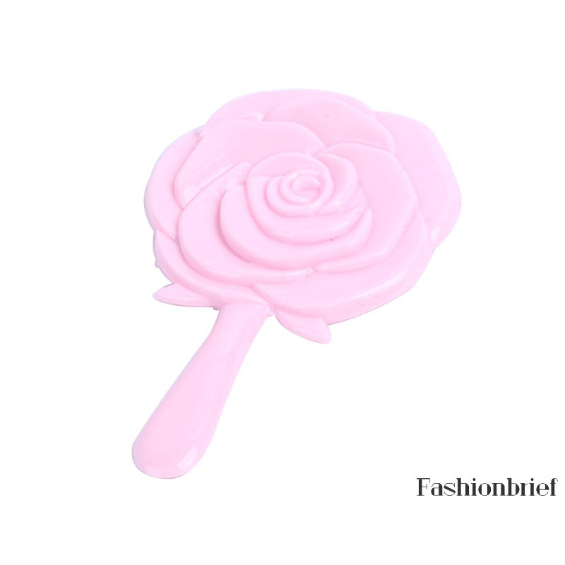 Gương trang điểm tròn cầm tay họa tiết hoa hồng kiểu dáng cổ điển cho nữ