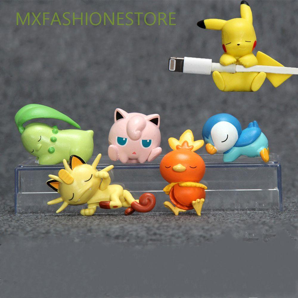 MXFASHIONESTORE Cosplay Accessory Pokemon Cable Bite Anime USB Cable Winder Pikachu Cable Protector Pocket Pokemon Toy Gift for Phone Mobile Phone Cables Earphone USB Protective Case Data Cable Cover