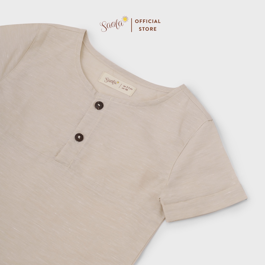 Áo Sơ Mi Bé Trai Cổ Tròn Tay Ngắn Chất Liệu Linen - RENNY SHIRT - TOL004 - SAOLA KIDS CLOTHING