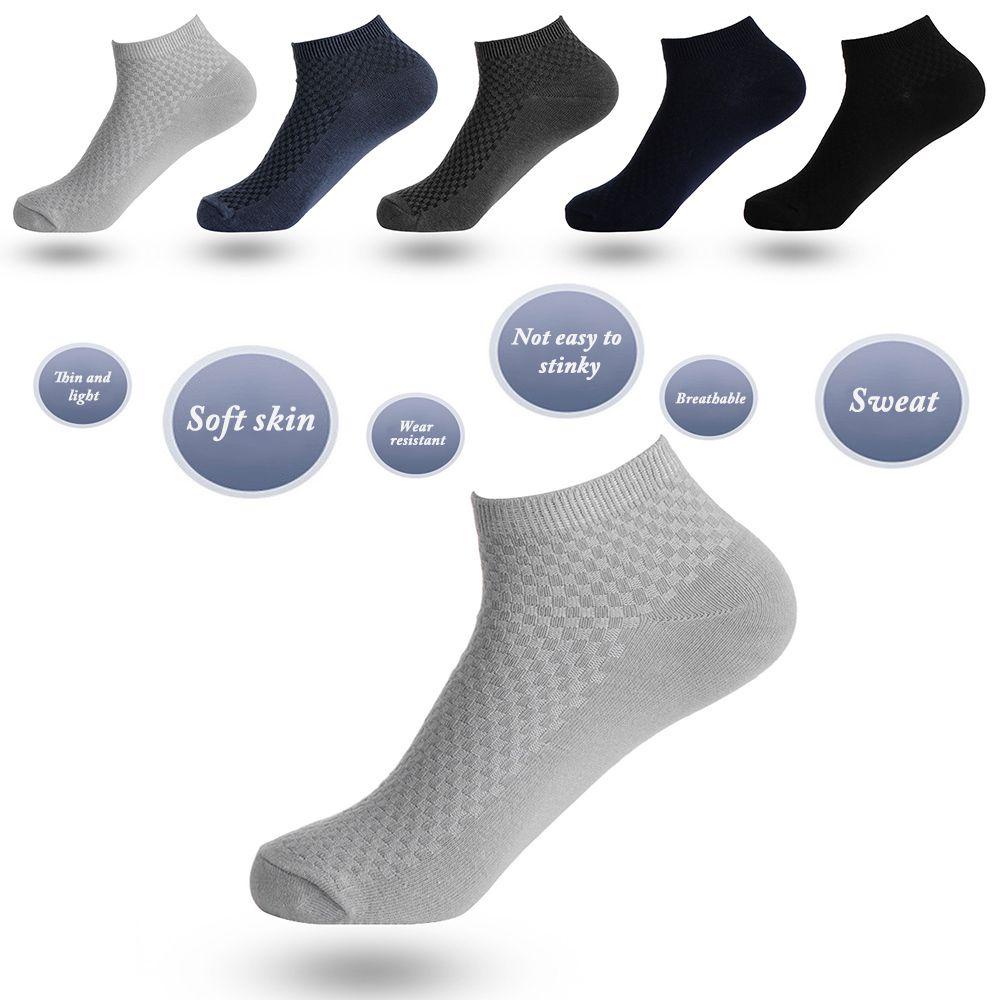 Set 1 / 5 Đôi Vớ Thuyền Chất Liệu Cotton Sợi Tre Tàng Hình