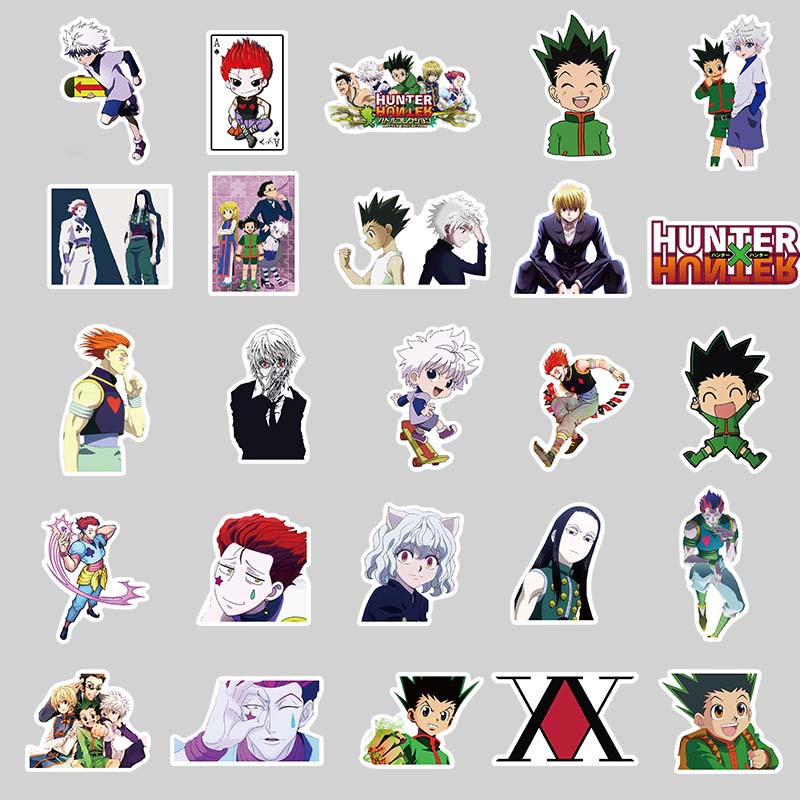 Bộ 50 Sticker Anime Hunter x Hunter Thợ săn Hình dán chống nước bền màu dùng trang trí decor Tinami HUNTER004004