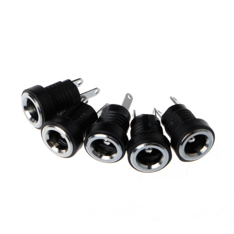Bộ 5 cái jack cắm nguồn bảng điều khiển DC-022B 5.5 x 2.1mm có nắp đậy