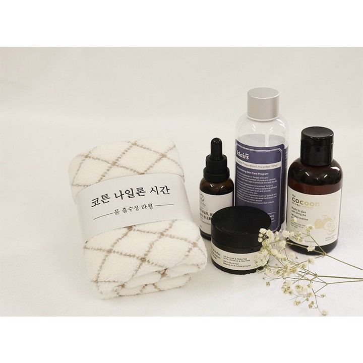 Sét 4 Khăn Tắm Hàn, Khăn Gội, Khăn Mặt Lông Cừu Xuất Hàn Cao Cấp Siêu Mềm Mịn Thấm Nước Mẫu Mới