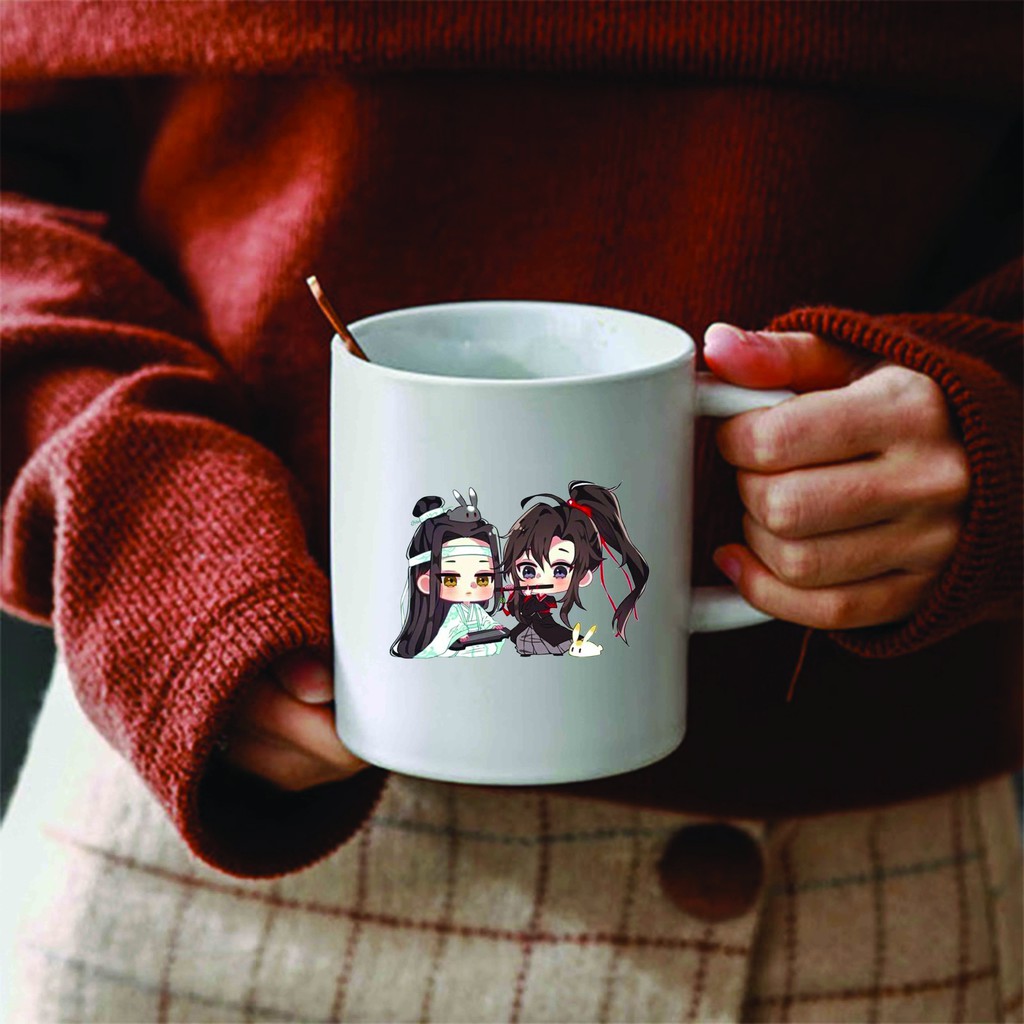 Cốc sứ trắng in hình TRẦN TÌNH LỆNH MA ĐẠO TỔ SƯ xinh xắn dễ thương