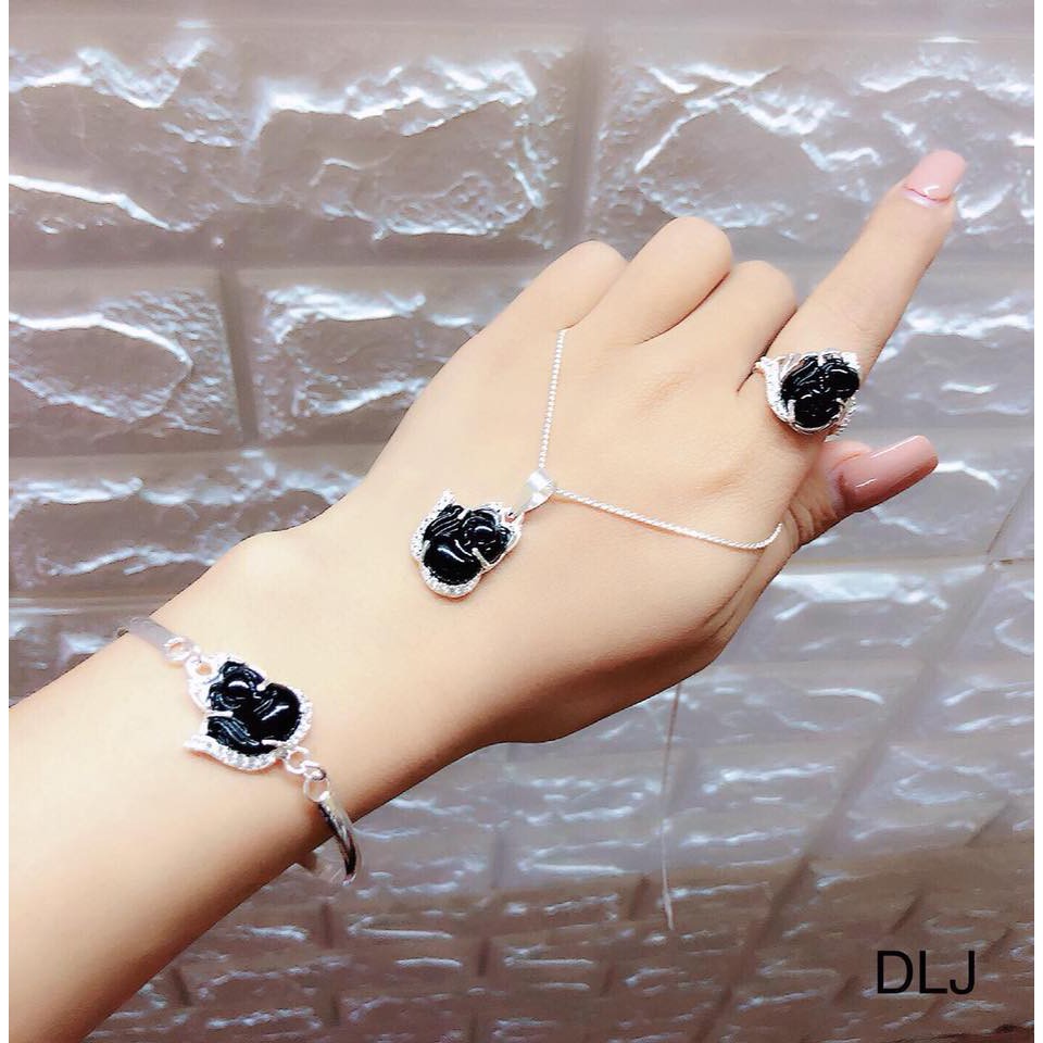 BỘ HỒ LY (LẮC TAY + DÂY CHUYỀN + NHẪN)