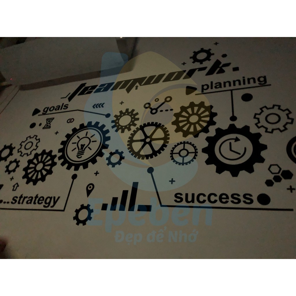 Tranh dán tường mica 3d decor khổ lớn văn phòng làm việc nhóm tranh mica 3d trang trí Nhiều Size - EPeBen