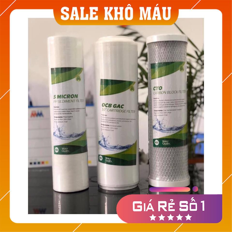 Bộ Lọc Nước Sinh Hoạt 3 Cốc 10inch 2 Gioăng Đài Loan