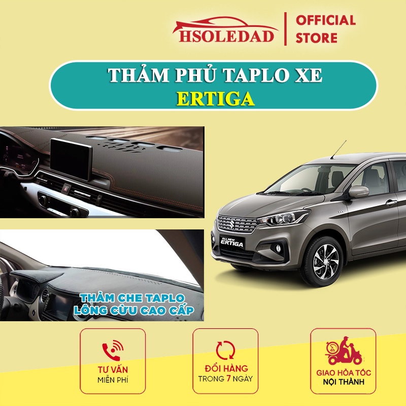 Thảm taplo Suzuki Ertiga bằng lông Cừu 3 lớp hoặc Da Cacbon