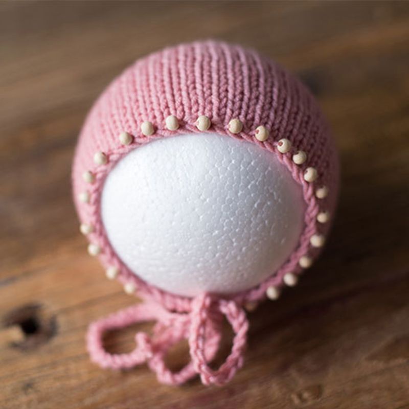 Mũ Len Đính Hạt Dùng Làm Đạo Cụ Chụp Ảnh Cho Bé Sơ Sinh