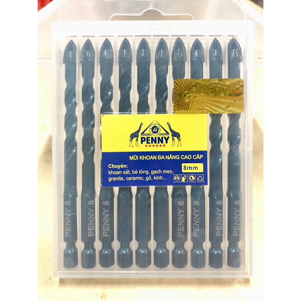 Mũi khoan đa năng 4 cạnh Penny 6 8 10 mm