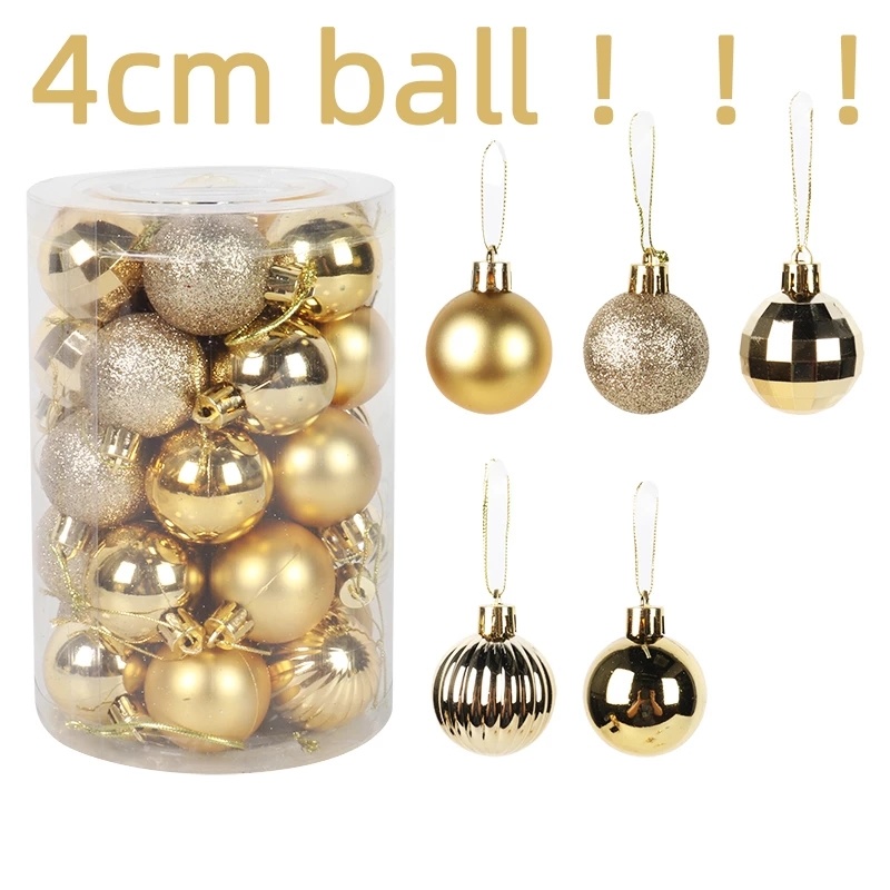 Set 36 Quả Cầu Nhựa Trong Suốt Trang Trí Giáng Sinh