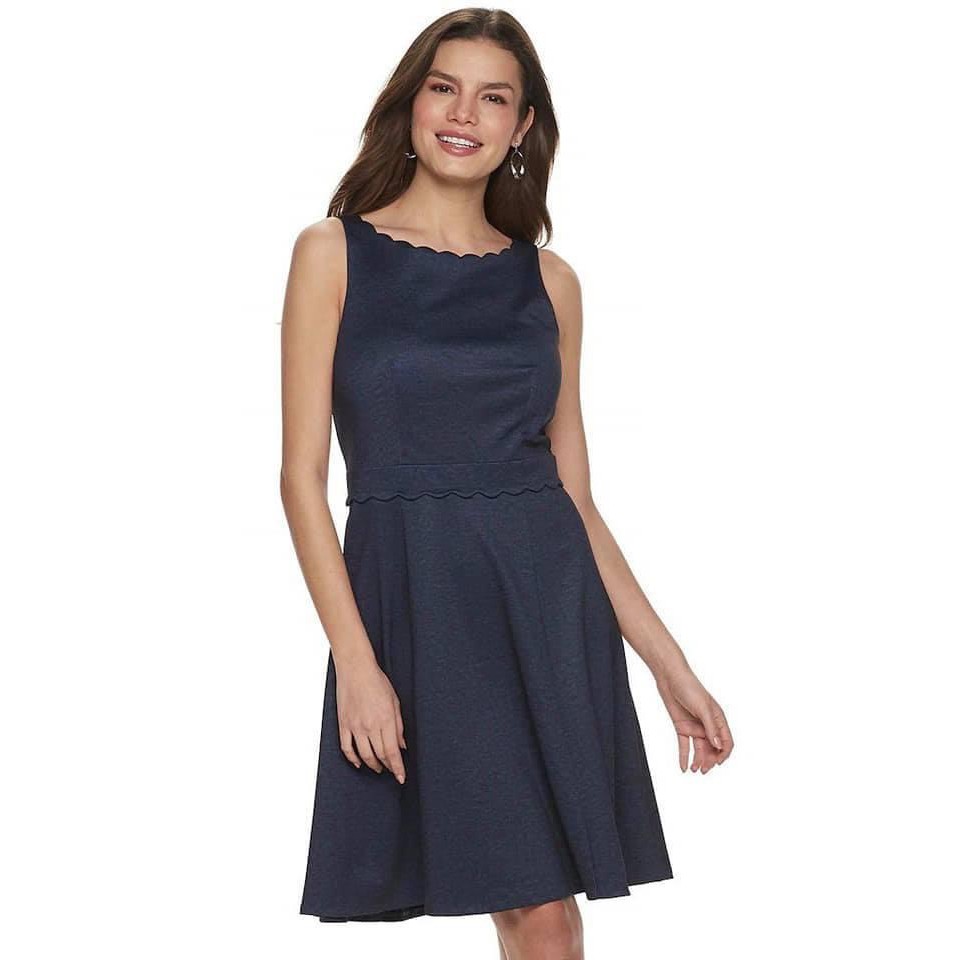 Đầm xòe Elle viền