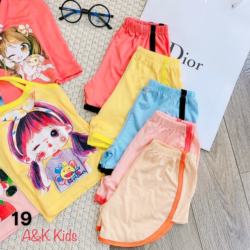 Bộ 2 dây thun lạnh minkymon có size đại cho bé gái, đồ bộ 2 dây thun lạnh mềm mát cho bé gái