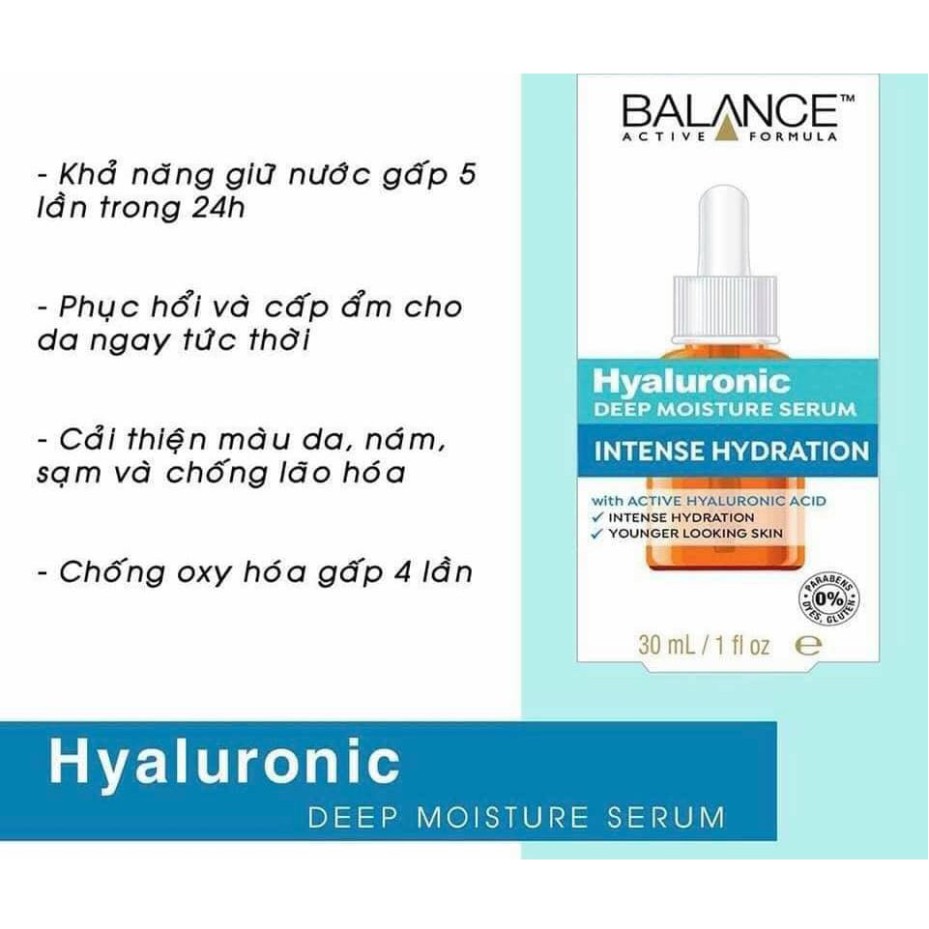 Tinh chất Balance Hyaluronic Deep Moisture Serum cấp nước dưỡng ẩm chuyên sâu 30ml