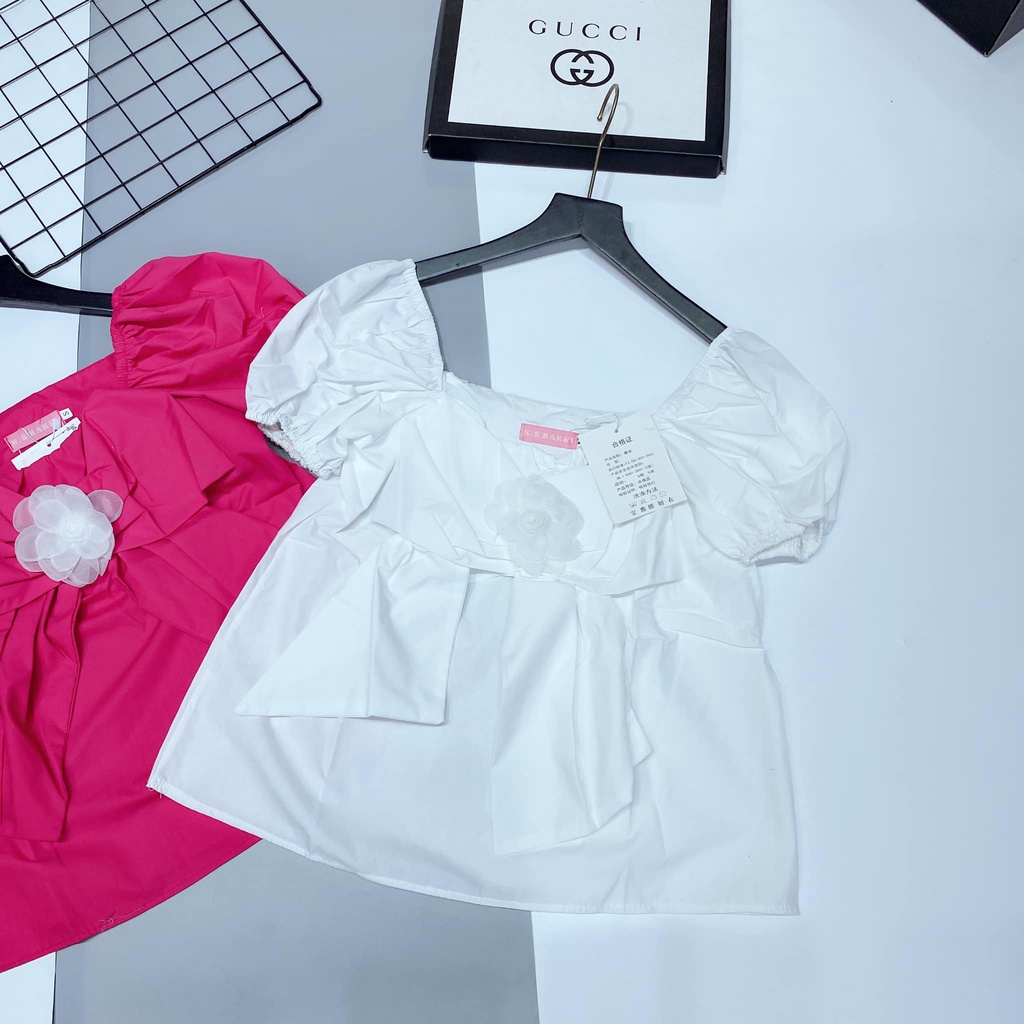 ÁO baby thô nơp ngực cài hoa(kèm ảnh thật và video)