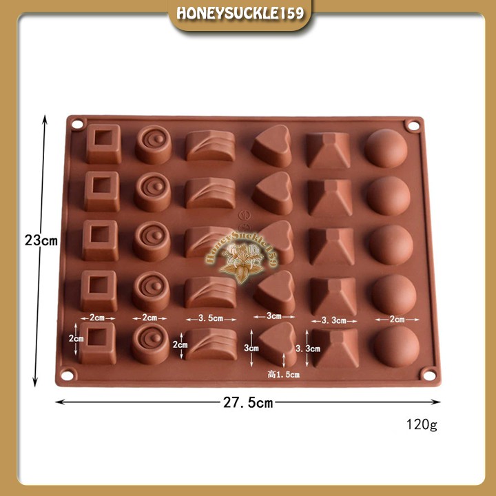[Ảnh Thât+Video Hướng Dẫn] Khuôn Silicon Đổ Socola/Thạch/Đá/Kẹochipchip/Pudding Hình 30 Viên Socola