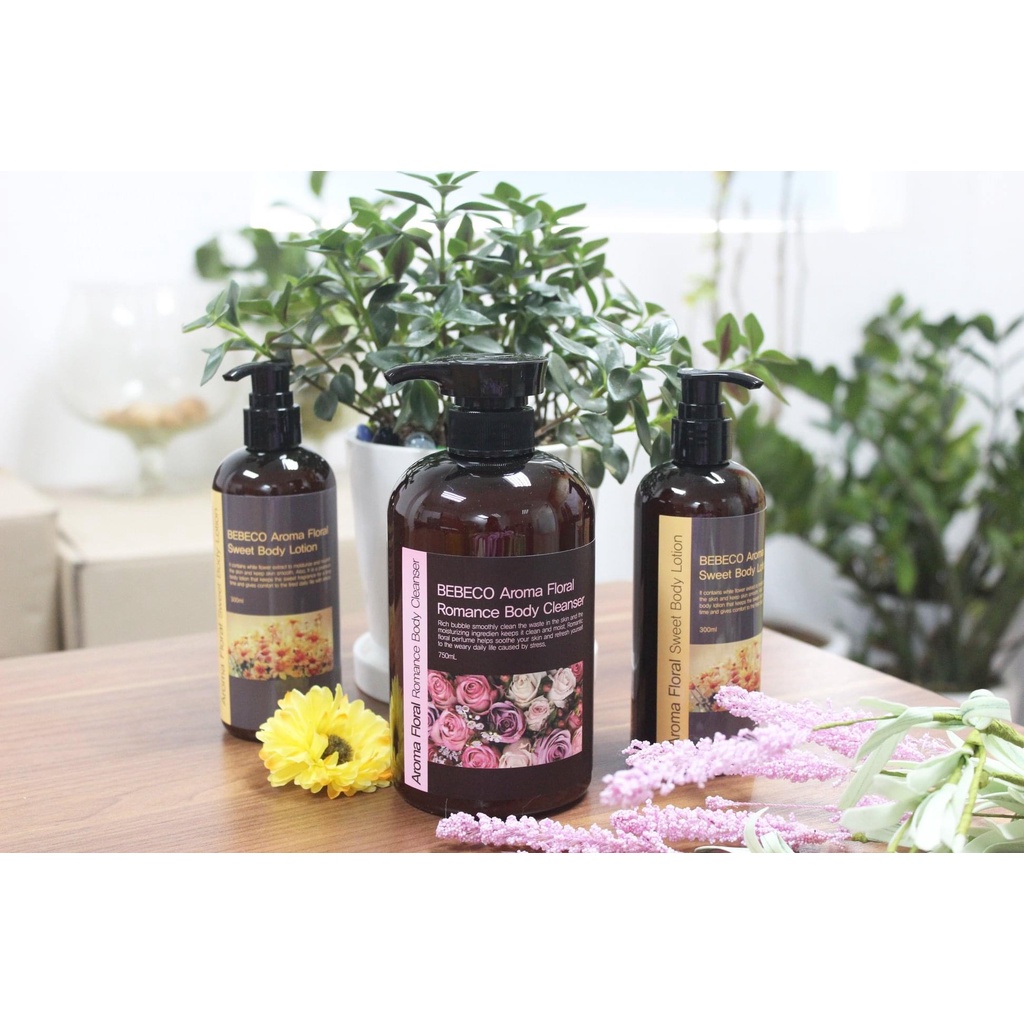 Sữa tắm nước hoa hương thơm lãng mạn BEBECO AROMA FLORAL ROMANCE BODY CLEANSER 750ml