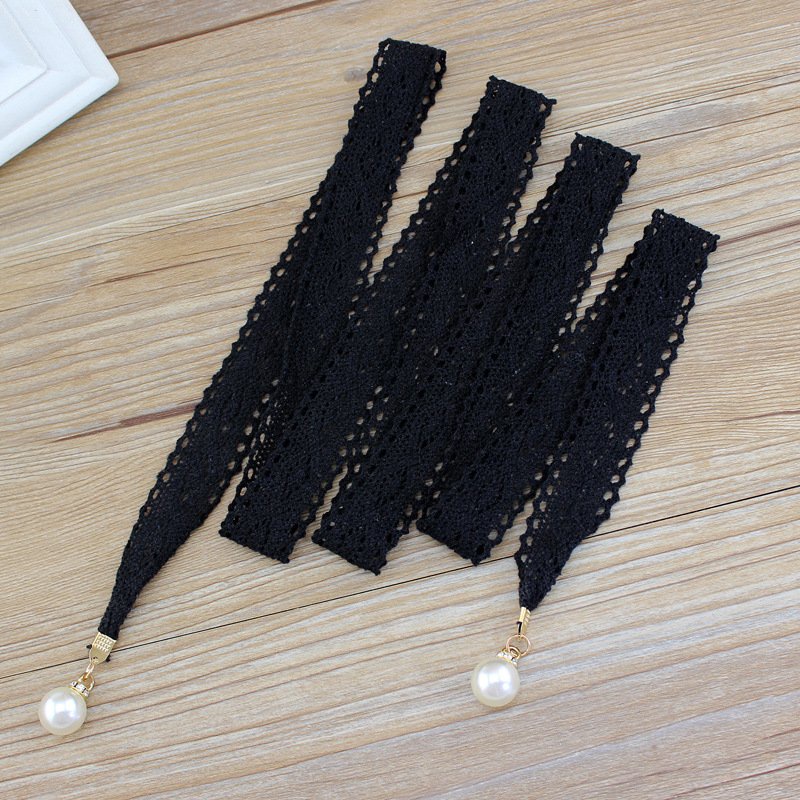 Dây lưng vải ren gắn ngọc đính đá, đai váy nữ thắt nơ thanh lịch