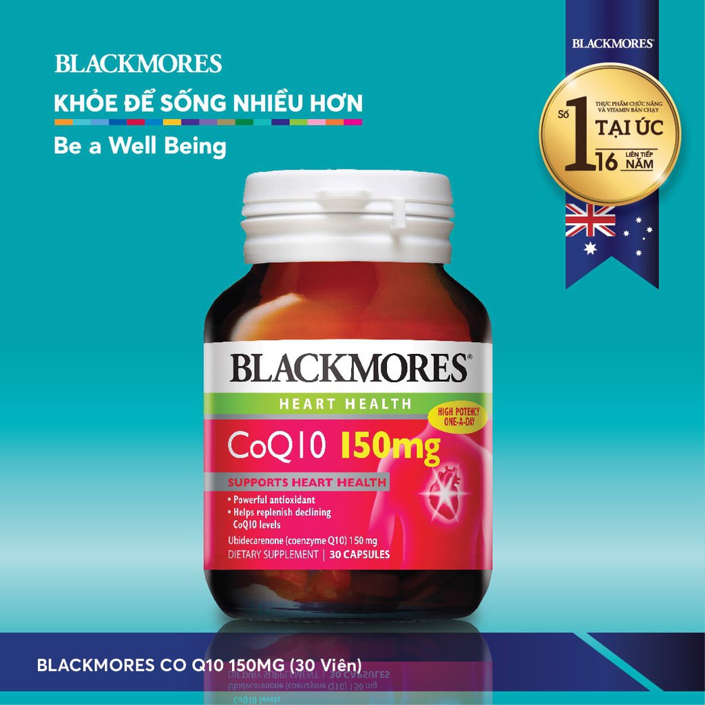 Viên uống Blackmores CoQ10 150mg Hỗ Trợ Sức Khỏe Cho Tim Mạch Từ Úc ( 30 Viên)