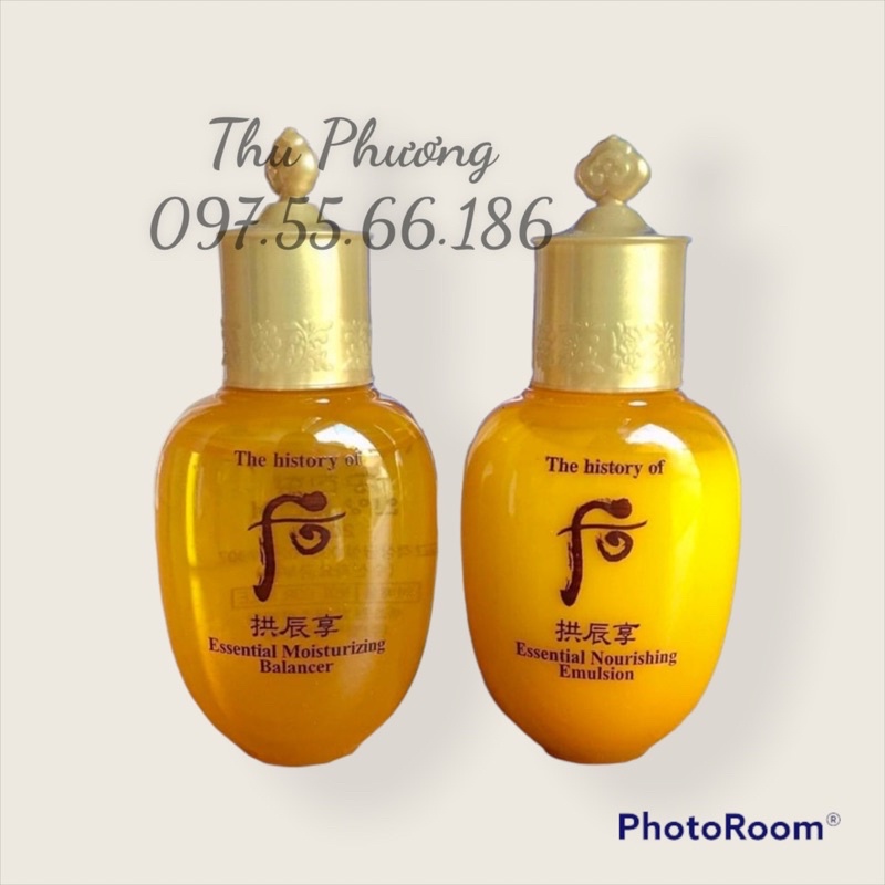 cặp nước hoa hồng sữa dưỡng chống nhăn chống lão hoá whoo vàng 150ml + 110ml ( tách set)