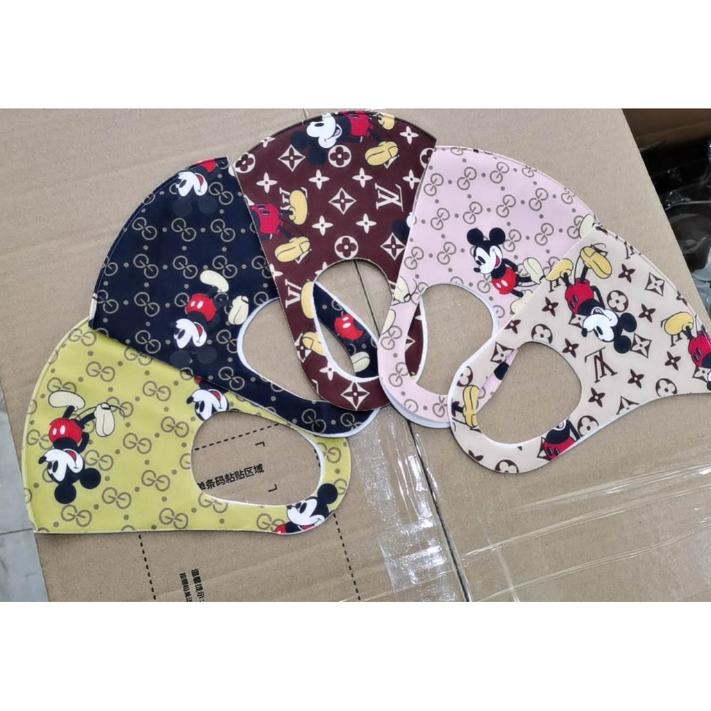 Mặt Nạ Lụa Lạnh 00000 Hình Hoa Cúc / Chuột Mickey Hoạt Hình 3D Có Thể Tái Sử Dụng Cho Người Lớn