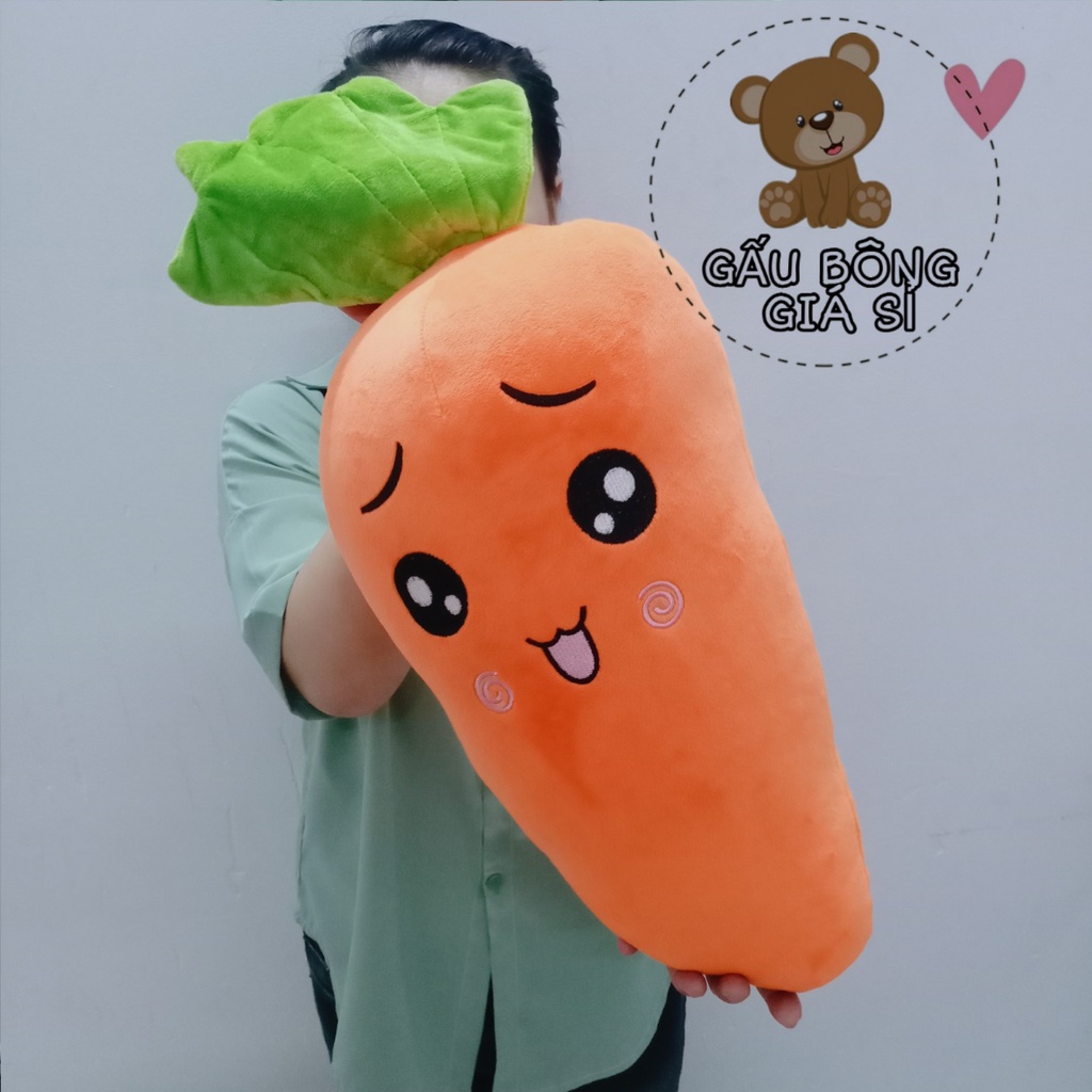(TẶNG LY TRÀ SỮA) CÀ RỐT NHỒI BÔNG 60CM CHO BÉ