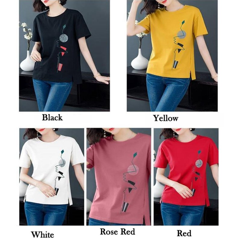 Áo thun nữ ngắn tay cổ tròn thời trang Hàn