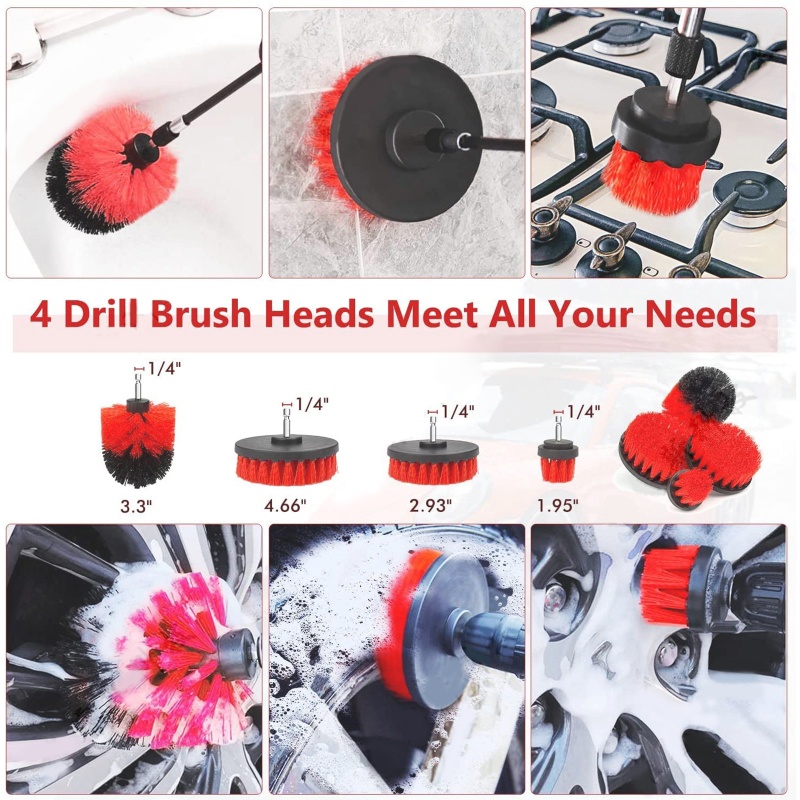 Bộ 19 Bàn Chải Làm Sạch Xe Hơi Bằng Da