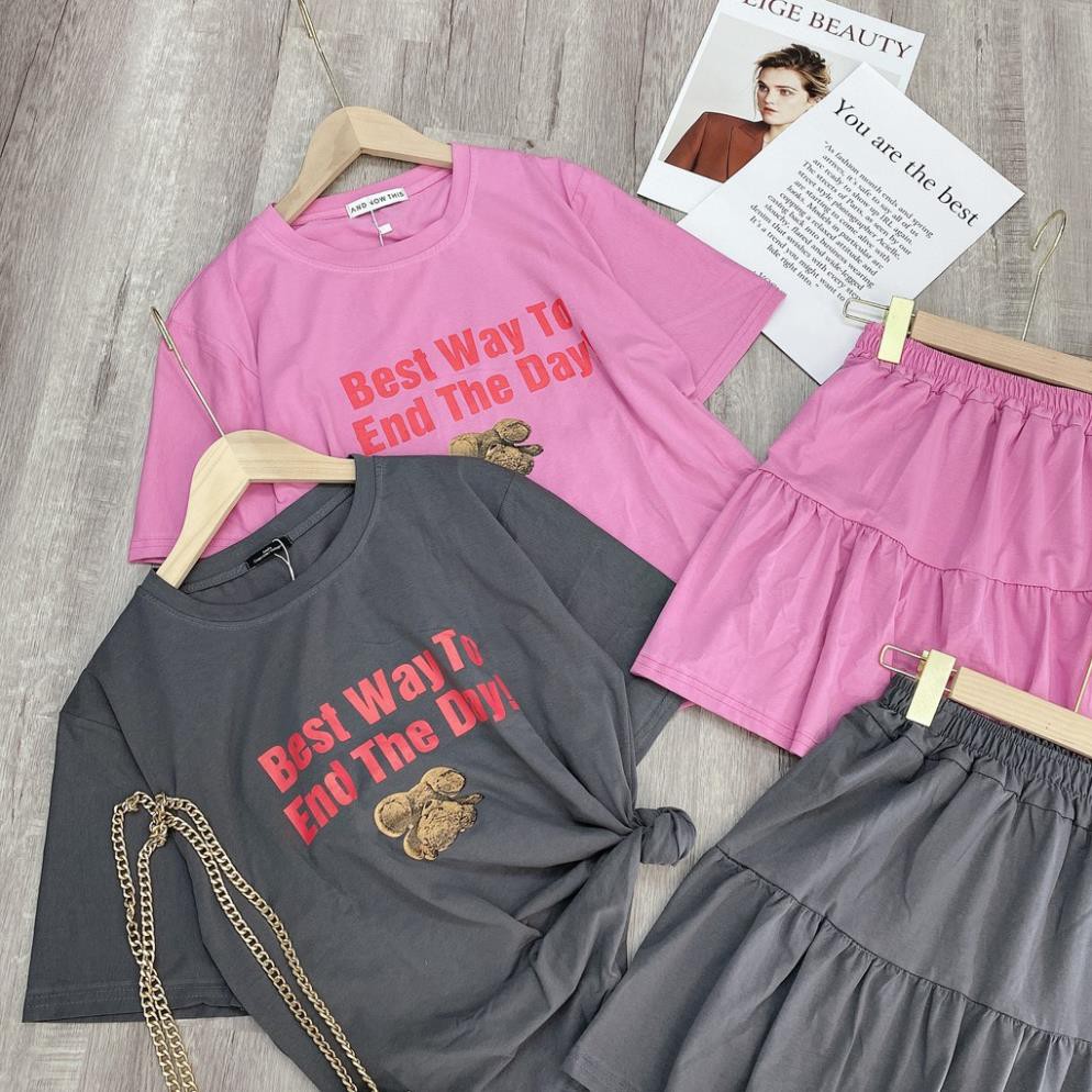 Set đồ nữ cá tính, set váy ngắn áo thun đi chơi sang chảnh mùa hè đẹp 8A00111 JKR | BigBuy360 - bigbuy360.vn