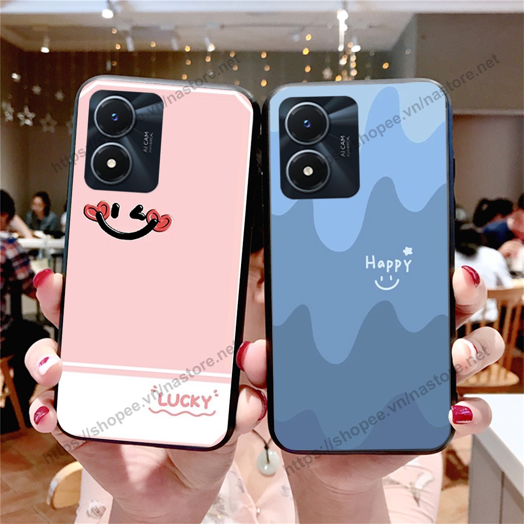 Ốp lưng Vivo Y01 - Vivo Y02S mặt cười, họa tiết caro đơn giản đẹp cute
