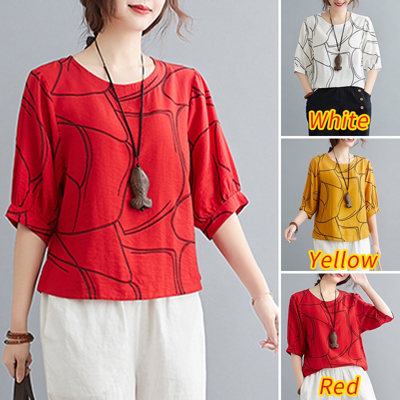 Áo ZANZEA tay lửng in hình vintage thời trang cho nữ