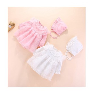 Set Váy Body Ren Tiểu Thư Đầy Tháng/Thôi Nôi Bé Gái 0-12m(kèm mũ bèo tiểu thư) SS40