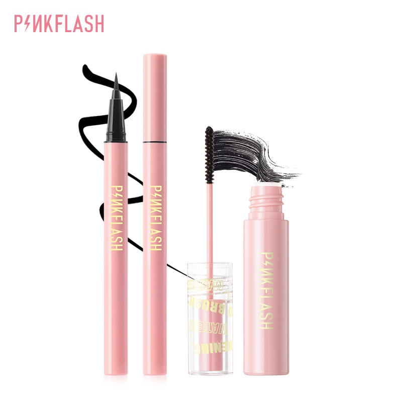 Bộ mascara + bút kẻ mắt PINKFLASH không thấm nước lâu trôi