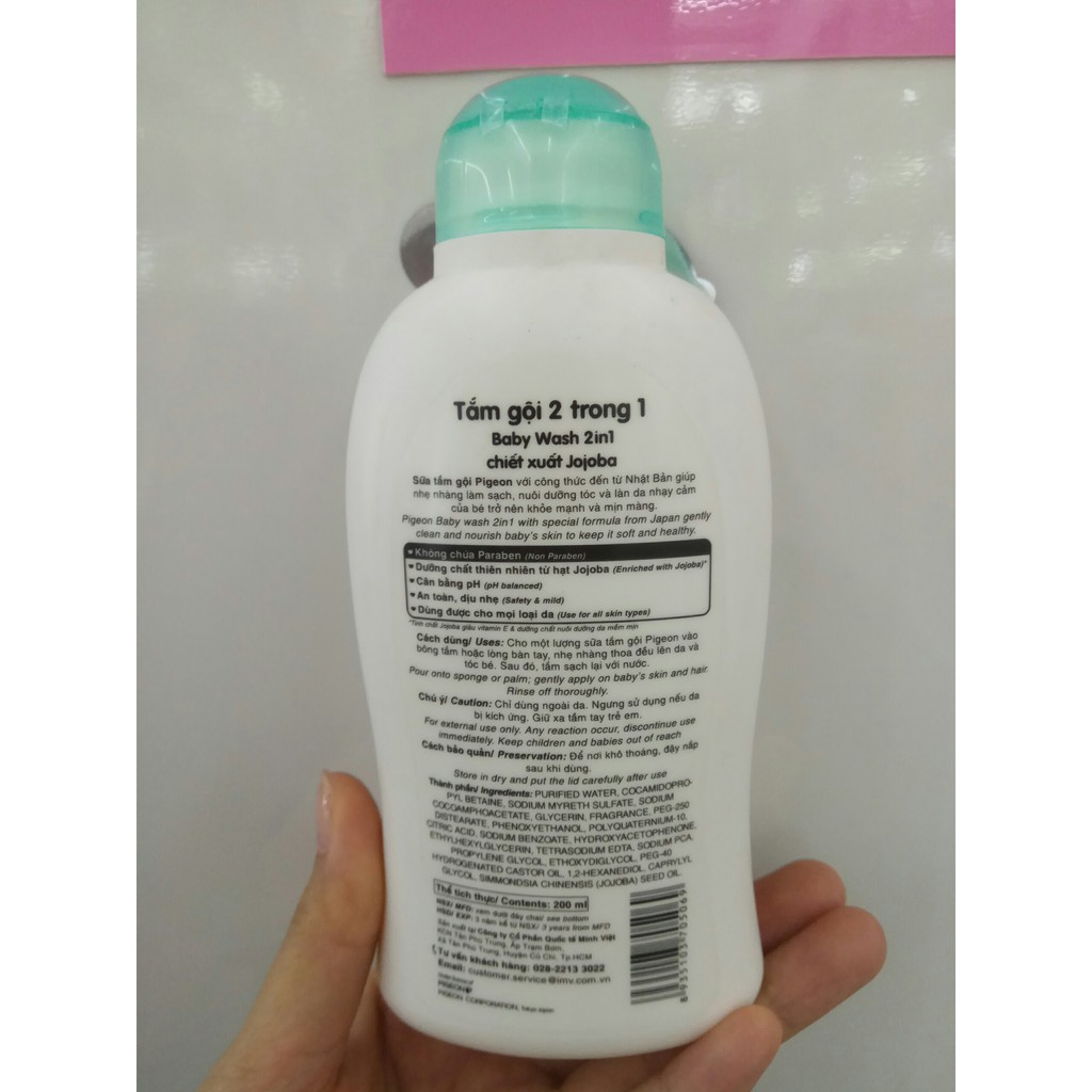 Sữa Tắm Gội Toàn Thân Cho Bé Pigeon Baby Wash 2in1 200ml