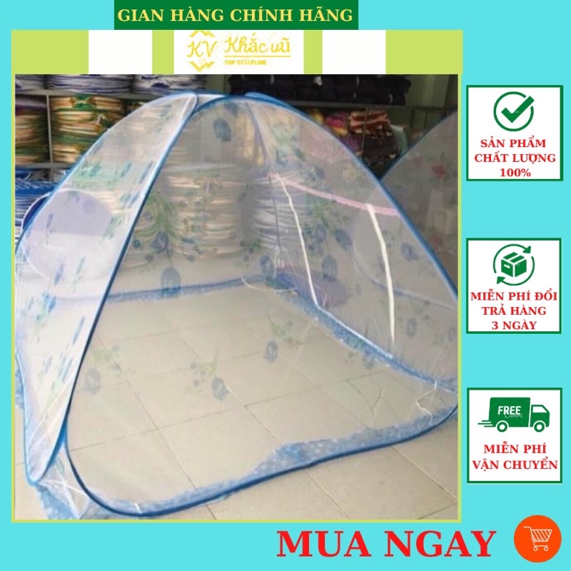 Màn chụp tự bung Chà Sang có họa tiết - mùng tự bung đỉnh chóp cao cấp  1m6 1m8 2m2 gấp gọn thông minh