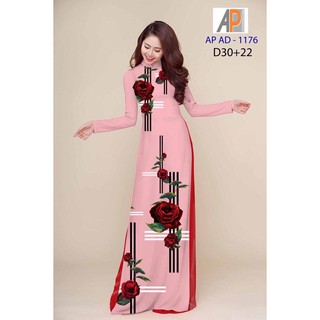 vải áo dài hoa hồng