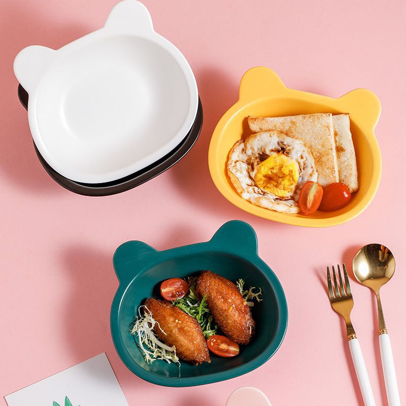 Bát Ăn Dặm Gốm Sứ Hình Gấu Cao Cấp 300ml Cho Bé