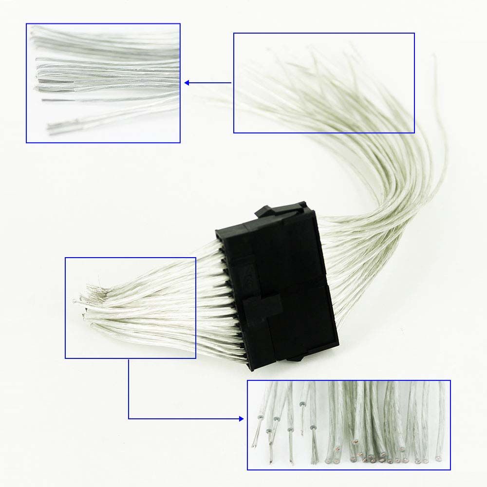 Dây cáp nguồn mở rộng BERNARDO 30cm PSU nối dài cho máy tính đầu cắm sang ổ cắm 24 Pin 20+4Pin