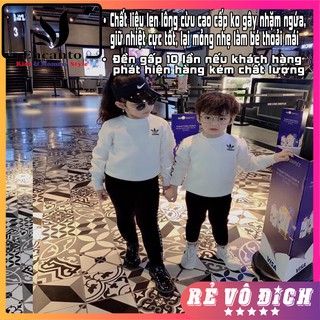 Bộ len dài tay Adidas trẻ em siêu dày dặn siêu ấm áp cá tính cho cả bé trai và bé gái(13-20kg) (215228)