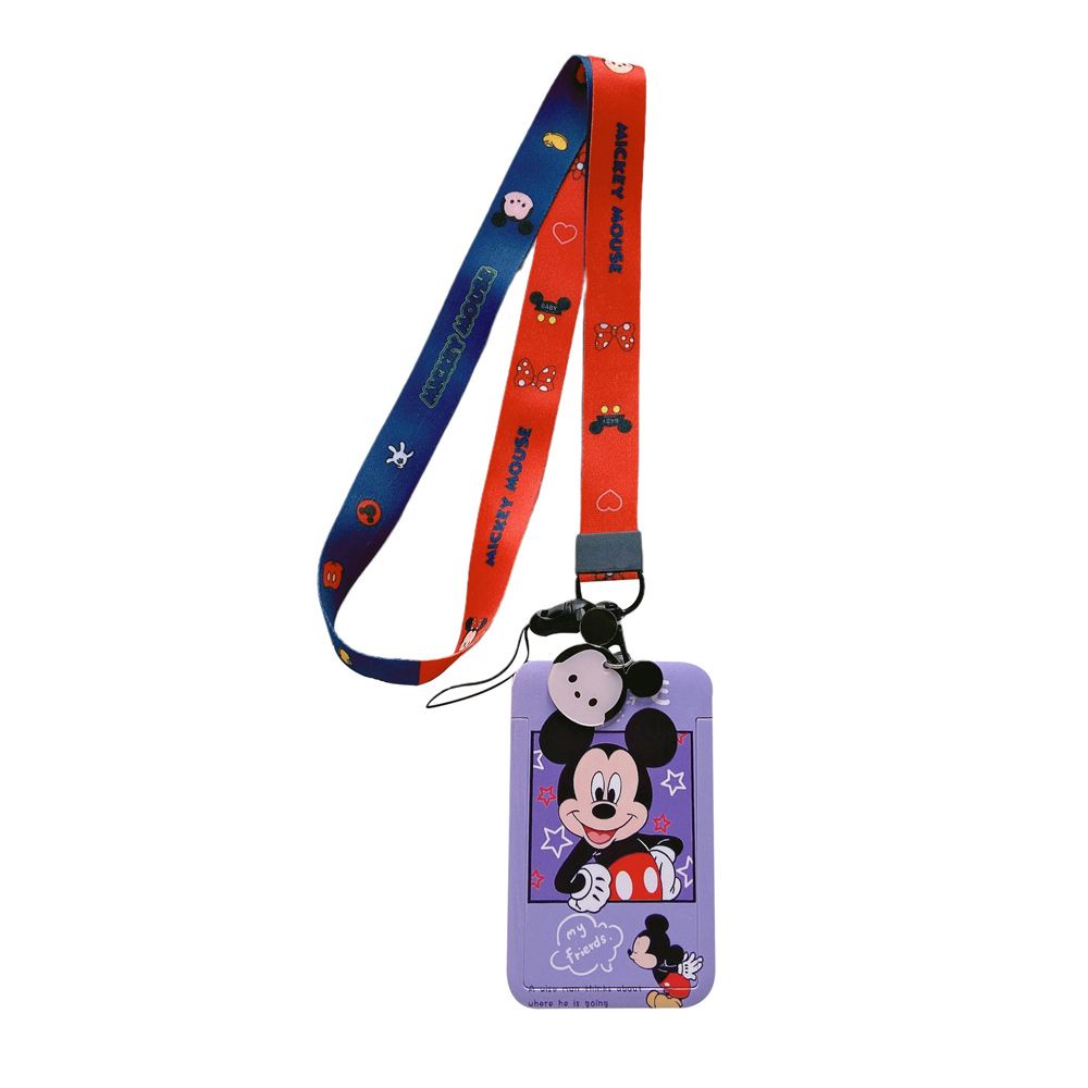 Vỏ đựng thẻ ID/thẻ xe buýt họa tiết hoạt hình Minnie Hero kèm dây đeo tiện dụng cho học sinh