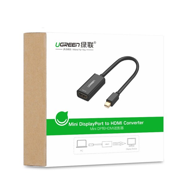 (25cm) Cáp chuyển Mini Displayport sang HDMI hỗ trợ 4K 2K - Ugreen 40360