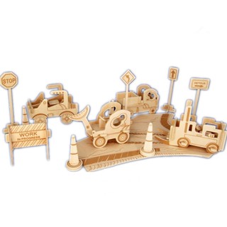 Đồ chơi lắp ráp gỗ 3D Mô hình Công trường Xây dựng
