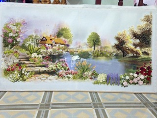 Tranh thêu ruy băng 150x80cm
